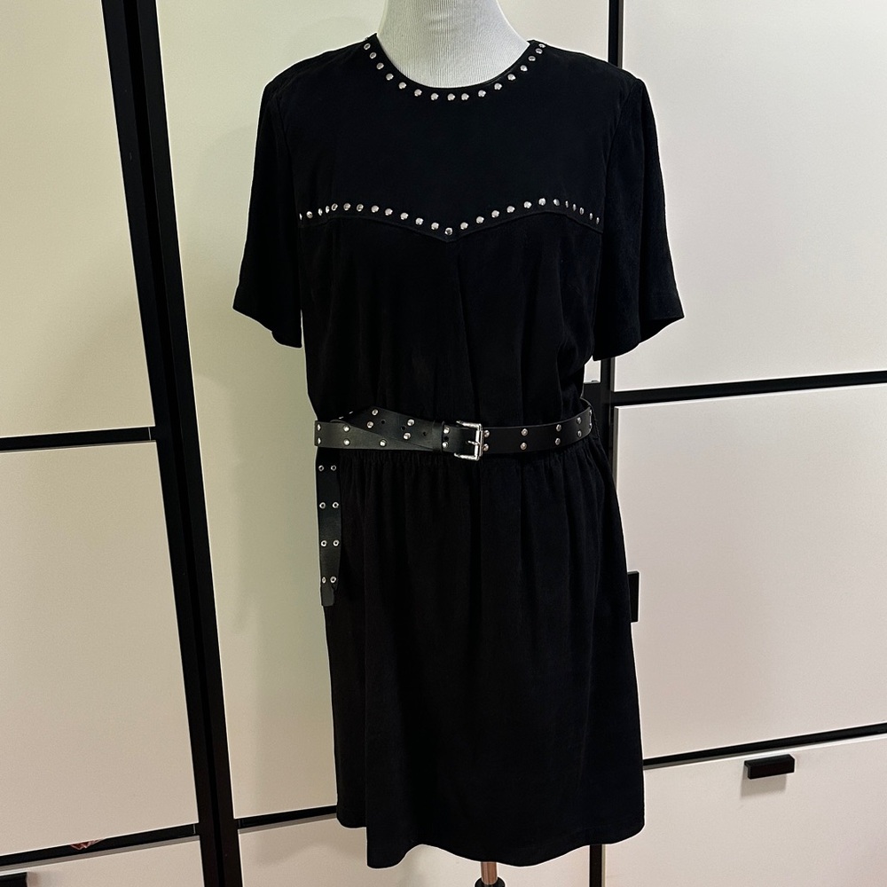 Michael Kors Black Suede Dress with Silver Studs NWT